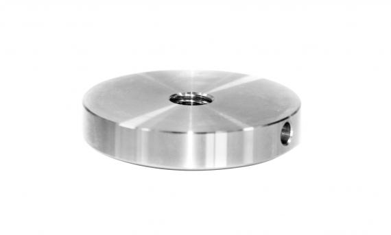 Foto Parte frontal del soporte de cristal convexo fi 50mm M12, AISI 304, SATINADO