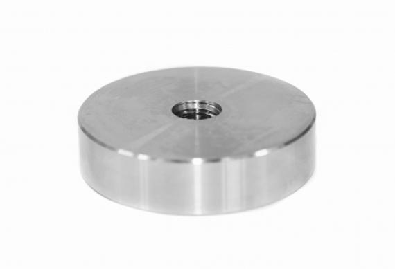 Foto Parte frontal del soporte de cristal plano fi 40mm M8, AISI 304, SATINADO