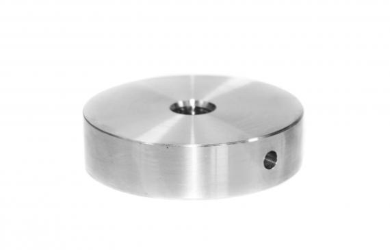 Foto Parte frontal del soporte de cristal plano fi 50mm M10, AISI 304, SATINADO