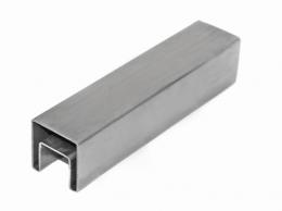 Pasamanos 40x40mm colocado sobre vidrio, AISI 304, SATINADO / 5m