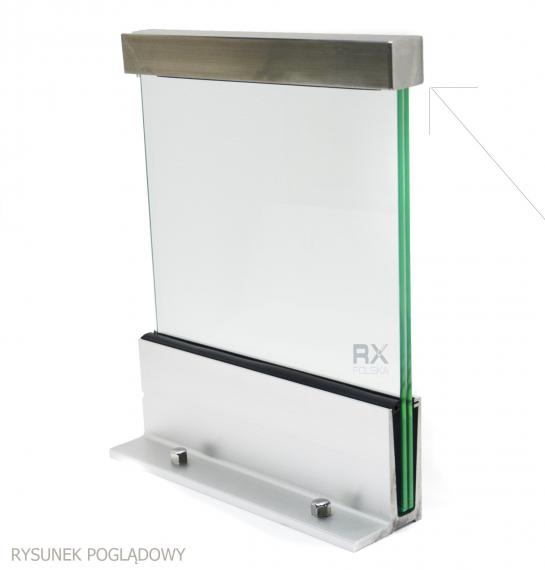 Foto Pasamanos 40x40mm colocado sobre vidrio, AISI 316, SATINADO / 2,5m