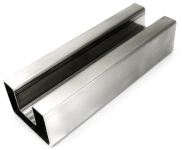 Foto Pasamanos 40x60mm colocado sobre vidrio, AISI 304 / 2,5m