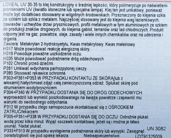 Foto Pegamento Loxeal MINI UV 30-35 VISCOSIDAD MEDIA, 10 ml, RESISTENTE A LA HUMEDAD