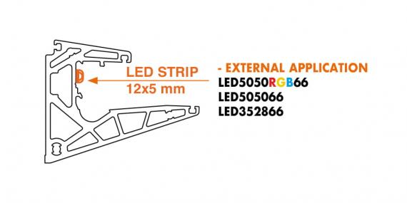Foto Perfil de aluminio para marquesina de vidrio La Pensilina  /L 3000 mm