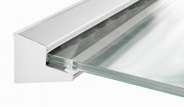 Perfil de aluminio para marquesina vidrio La Pensilina /L 3000 mm, EN BRUTO