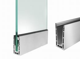 Perfil de aluminio para vidrio - fijación desde arriba / 2,5 m