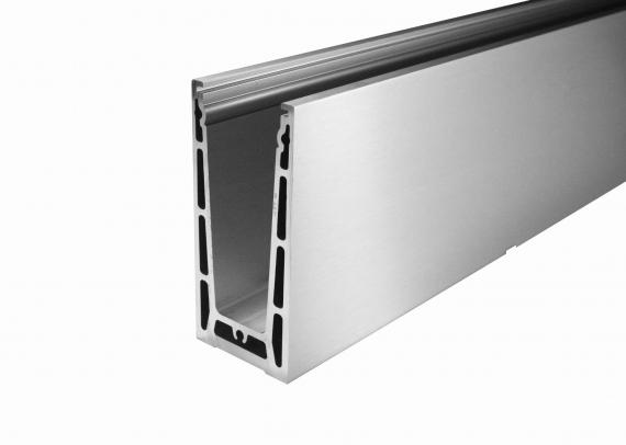 Foto Perfil de aluminio para vidrio - fijación desde arriba / 2,5 m