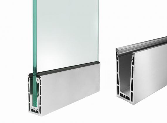 Foto Perfil de aluminio para vidrio - fijación desde arriba / 5 m