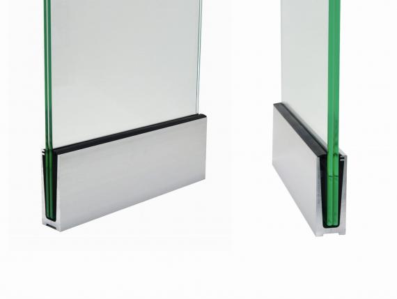 Foto Perfil de aluminio para vidrio - fijación desde arriba / 5 m, PARA PINTURA EN POLVO