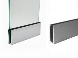 Perfil de aluminio PARA vidrio - fijación desde arriba / 5 m, PINTURA EN POLVO