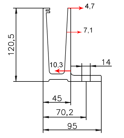 Foto Perfil de aluminio para vidrio - fijación desde arriba L / 5 m.