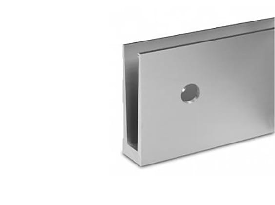 Foto Perfil de aluminio para vidrio, fijación lateral / 1 m