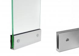 Perfil de aluminio para vidrio, fijación lateral / 2,5 m, PARA PINTURA EN POLVO