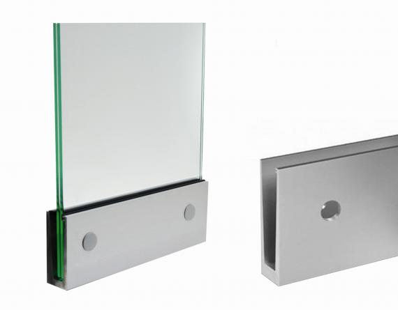 Foto Perfil de aluminio para vidrio, fijación lateral / 5 m