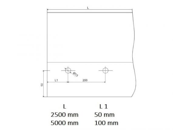 Foto Perfil de aluminio para vidrio, fijación lateral (Y) / 6 m