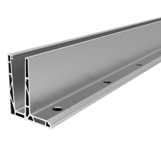 Foto Perfil de aluminio para vidrio - fijación superior L2 /2,5 m