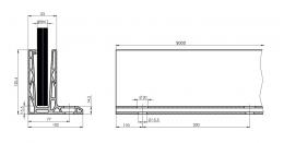 Perfil de aluminio para vidrio - fijación superior L2 /5 m