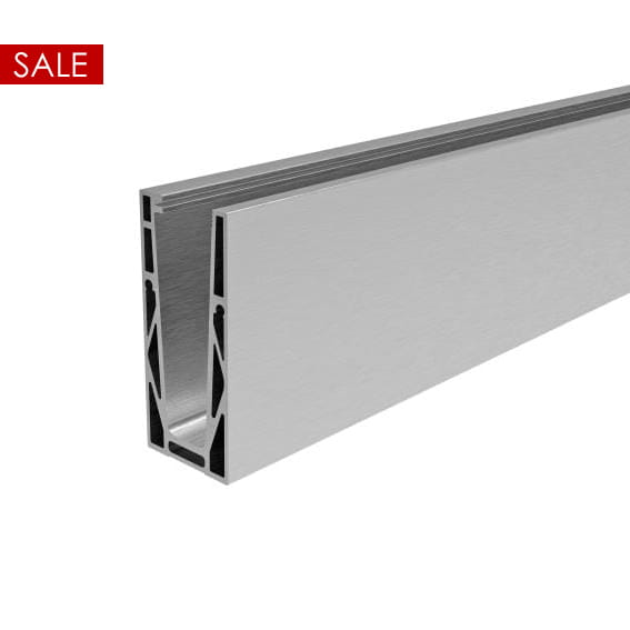 Foto Perfil de aluminio para vidrio - fijación superior U2 / 2,5 m