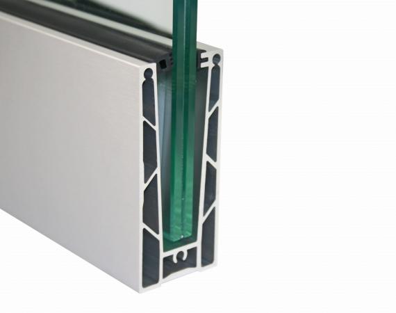 Foto Perfil de aluminio para vidrio - fijación superior U3/2,5 m