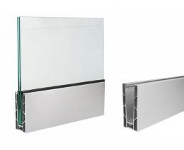 Perfil de aluminio para vidrio - fijación superior U3/2,5 m