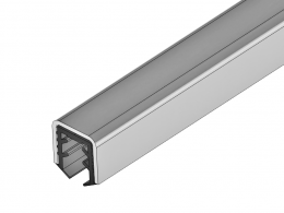 Perfil en U para vidrio 10mm SET - 2,5m, AISI 304, SATINADO