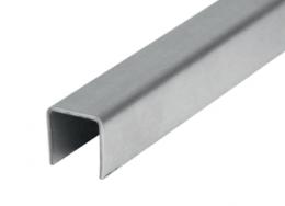 Perfil en U para vidrio 12,76 mm - 2,5m, AISI 304, SATINADO