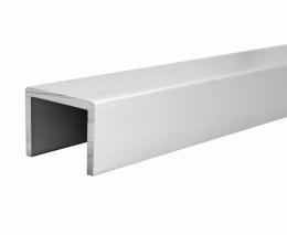 Perfil en U para vidrio de 17,52 mm, Satin-ELOX, AL / 1 m