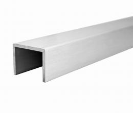 Perfil en U para vidrio de 21,52 mm, Satin-ELOX, AL / 3 m