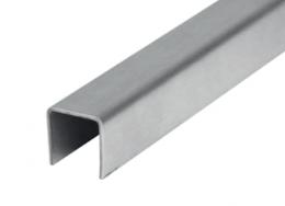 Perfil en U para vidrio NO ESTÁNDAR - 2,5m, AISI 304, SATINADO