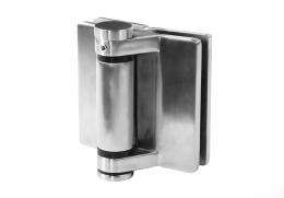Bisagra 180° vidrio–vidrio 12–12,76 mm, AISI 316, acabado satinado
