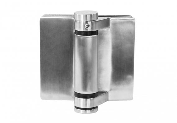 Foto Bisagra 180° vidrio–vidrio 12–12,76 mm, AISI 316, acabado satinado