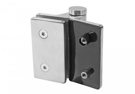 Foto Bisagra 180° vidrio–vidrio 12–12,76 mm, AISI 316, acabado satinado