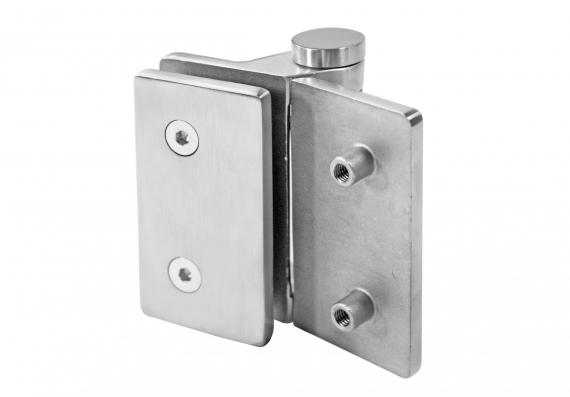 Foto Bisagra 180° vidrio–vidrio 12–12,76 mm, AISI 316, acabado satinado