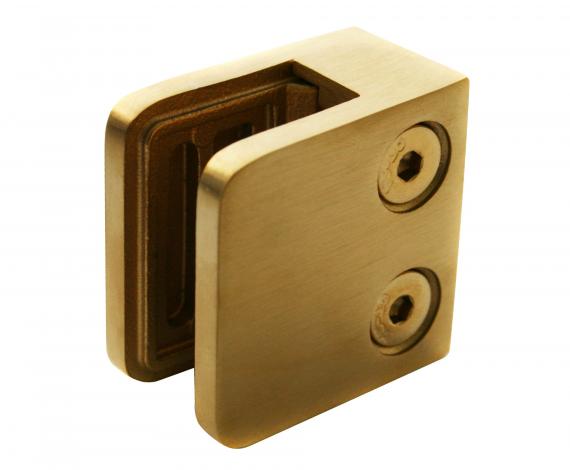 Foto Pinzas para vidrio45x45 mm, AISI 304, DORADO SATINADO