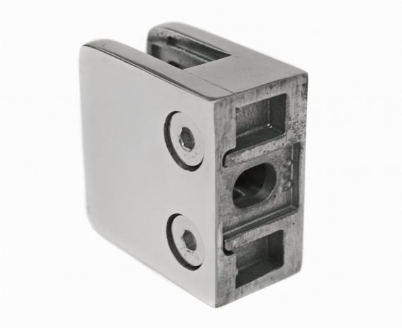 Foto Pinzas para vidrio45x45 mm con placa de protección para superficie plana , AISI 304, Pulido