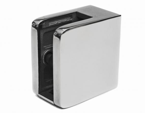 Foto Pinzas para vidrio45x45 mm con placa de protección para superficie plana , AISI 304, Pulido