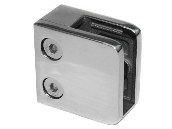 Foto Pinzas para vidrio45x45 mm con placa de protección para superficie plana , AISI 304, Pulido