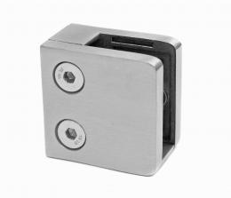 Pinzas para vidrio45x45 mm con placa de protección superficie plana, AISI 316, SATINADO