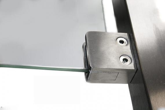 Foto Pinzas para vidrio45x45 mm con placa de protección para superficie plana, AISI 316, SATINADO,