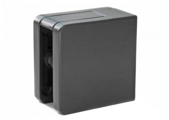 Foto Pinzas para vidrio45x45 mm con placa de protección para superficie plana, ZAMAK, RAL 7016