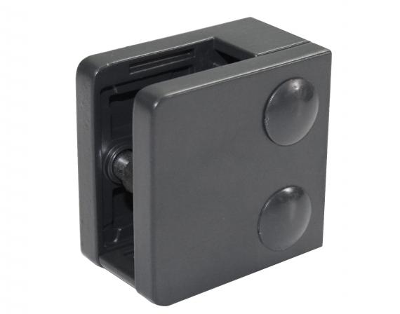 Foto Pinzas para vidrio45x45 mm con placa de protección para superficie plana, ZAMAK, RAL 7016