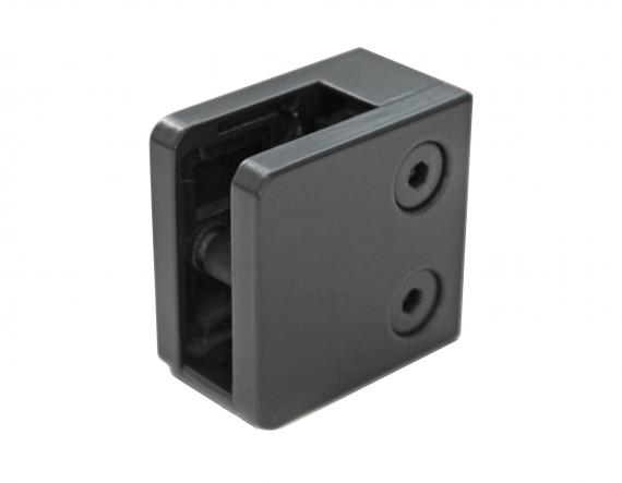 Foto Pinzas para vidrio45x45 mm con placa de protección para superficie plana, ZAMAK, RAL 7016