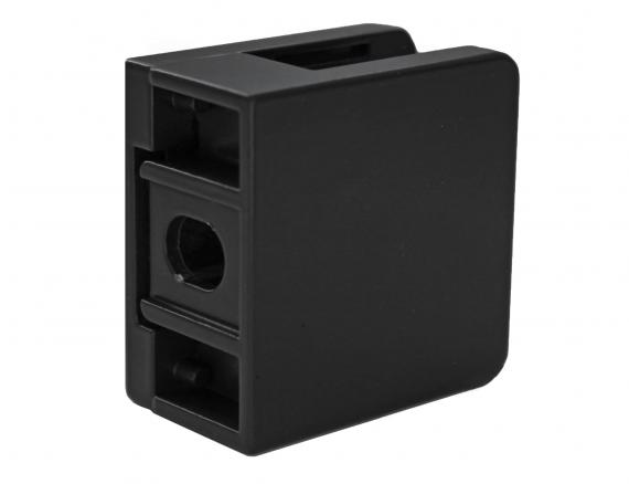 Foto Pinzas para vidrio45x45 mm con placa de protección para superficie plana, ZAMAK, RAL 9005