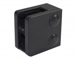 Pinzas para vidrio45x45 mm con placa de protección superficie plana, ZAMAK, RAL 9005