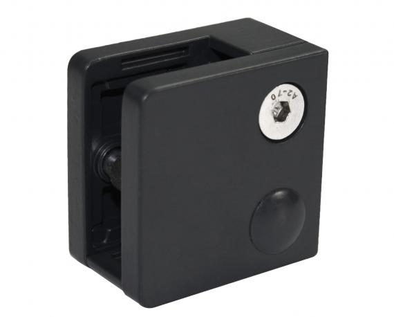 Foto Pinzas para vidrio45x45 mm con placa de protección para superficie plana, ZAMAK, RAL 9005