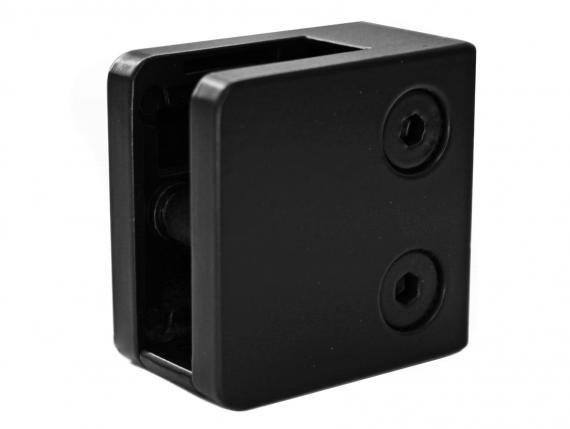 Foto Pinzas para vidrio45x45 mm con placa de protección para superficie plana, ZAMAK, RAL 9005