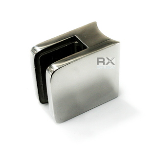 Foto Pinzas para vidrio45x45 para tubo de 42,4 mm, AISI 304, PULIDO Pulido