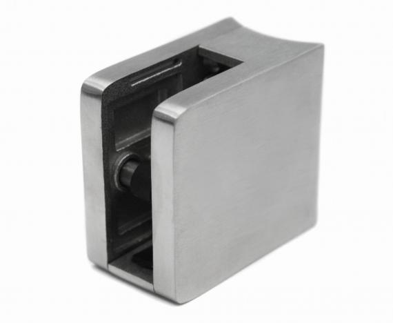 Foto Pinzas para vidrio45x45/tubo 42,4 mm con placa de seguridad, AISI 316, SATINADO