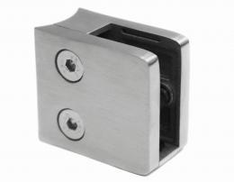 Pinzas para vidrio45x45/tubo 42,4 mm con placa de seguridad, AISI 316, SATINADO