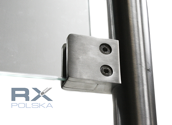 Foto Pinzas para vidrio45x45/tubo 42,4 mm con placa de seguridad, AISI 316, SATINADO